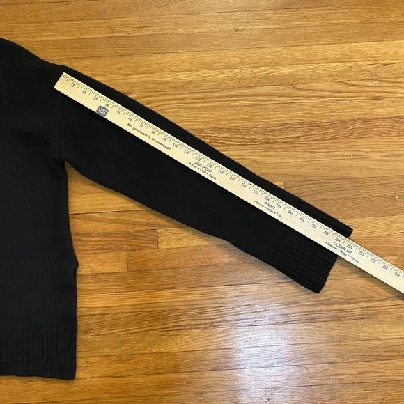 Roucha Trace Sweater Womens Large Black 100% Wool Crewneck Pullover T-Y3-006 - Picture 5 of 9